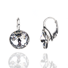 925 Sterling Silver Earrings with Crystals of Swarovski (K112212C), Crystal, Swarovski