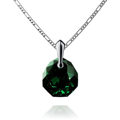925 Sterling Silver Pendant with Chain with Emerald crystal of Swarovski (NS643616EM), Emerald, Swarovski