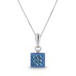 925 Sterling Silver Pendant with Chain with Aquamarine Crystals of Swarovski (NNMESH3AQ)