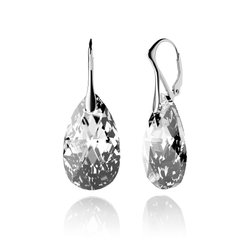 925 Sterling Silver Earrings with Crystals of Swarovski (64618-C), Crystal, Swarovski