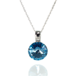 925 Sterling Silver Pendant with Chain with Aquamarine of Swarovski (N112212AQ)