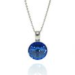 925 Sterling Silver Pendant with Chain with Sapphire of Swarovski (N112212SA)