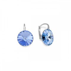 925 Sterling Silver Earrings with Light Sapphire Crystals of Swarovski (K112212LS), Sapphire, Swarovski