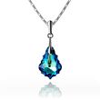 925 Sterling Silver Pendant with Chain with Bermuda Blue Crystal of Swarovski (6165-BB)