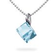 925 Sterling Silver Pendant with Chain with Aquamarine of Swarovski (NG48418AQ)