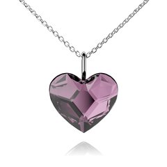 925 Sterling Silver Pendant with Chain with Astral Pink Crystal of Swarovski (N2808AP), Light Rose, Swarovski