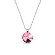 925 Sterling Silver Pendant with Chain with Light Rose Crystal of Swarovski (N112212LR)