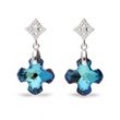 925 Sterling Silver Earrings with Bermuda Blue Crystals of Swarovski (KC686714BB)