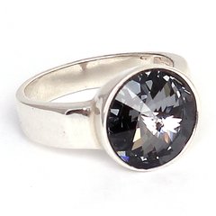 925 Sterling Silver Ring with Silver Night of Swarovski (4697611148), Silver Night, Swarovski, 18