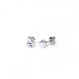 Серьги гвоздики с серебра 925 пробы с Фианитами Swarovski (K48414C), Фианит, Swarovski