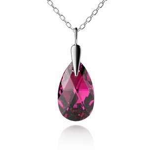 Кулон с цепочкой с серебра 925 пробы с Рубином Swarovski (64617-RB), Рубин, Swarovski