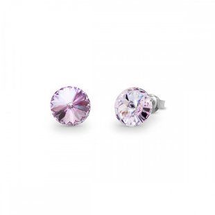 Сережки гвоздики зі срібла 925 проби з Аметистами Swarovski (K1122SS39V), Аметист, Swarovski