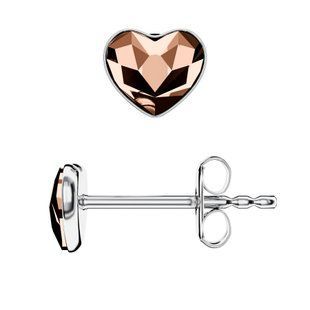 Серьги гвоздики из серебра 925 пробы с Золотистый Гематит Swarovski (K2808RG), Оникс, Swarovski