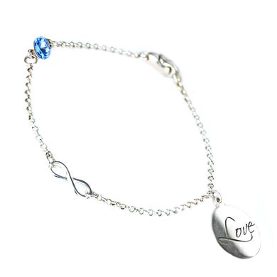 Silver bracelet. Swarovski sapphire. Article 6468-LS, Sapphire, Swarovski