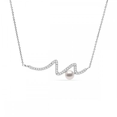 925 Sterling Silver Necklace with White Pearl Crystal of Swarovski (NC1F58185W), Pearl, Crystal, Swarovski