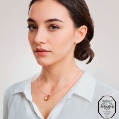 Кулон з ланцюжком з срібла 925 проби з Зототистим Цитрином Swarovski (WO620218GS), Цитрин, Swarovski