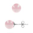 Silver stud earrings. Pink Swarovski Pearls. Article 61264-RO