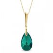 925 Sterling Silver Pendant with Chain with Emerald Crystal of Swarovski (NNG610622EM)
