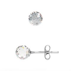 Silver stud earrings. Swarovski Crystal. Article 611614-C, Crystal, Swarovski