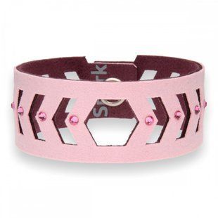 Браслет с алькантары с Шпинель Swarovski (BSTM14PR), Шпинель, Swarovski