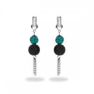 Серьги из серебра 925 пробы с кристаллами Swarovski (KC860011JBZ), Фианит, Swarovski