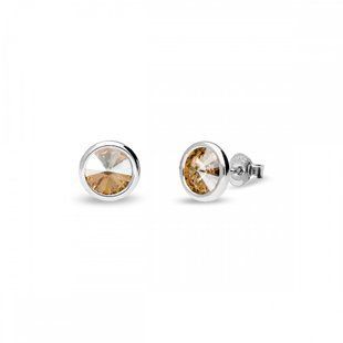 Сережки гвоздики зі срібла 925 проби з Зототистими Цитринами Swarovski (KR1122SS29GS), Цитрин, Swarovski