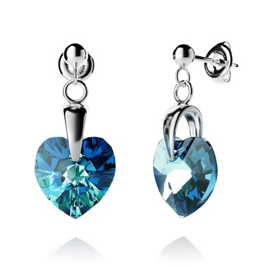 925 Sterling Silver Earrings with Bermuda Blue Crystals of Swarovski (KS622810BB), Bermuda Blue, Swarovski