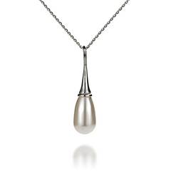 925 Sterling Silver Pendant with Chain with Pearl of Swarovski (NTRABW), Pearl, Swarovski