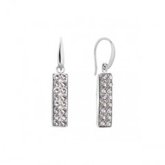 925 Sterling Silver Earrings with Crystals of Swarovski (KWFMP1C), Crystal, Swarovski