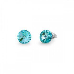 Сережки гвоздики зі срібла 925 проби з Бірюзою Swarovski (K1122SS39LTU), Бірюза, Swarovski