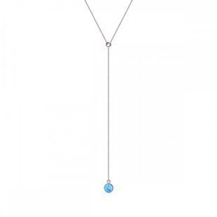 Кулон з ланцюжком з срібла 925 проби з Аквамаринами Swarovski (NLAN1122SS29CAQ), Аквамарин, Swarovski