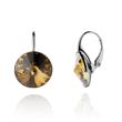 925 Sterling Silver Earrings with Golden Shadow Crystals of Swarovski (K112212GS)
