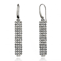 Silver earrings. Swarovski Crystal. Article 218614-C, Crystal, Swarovski