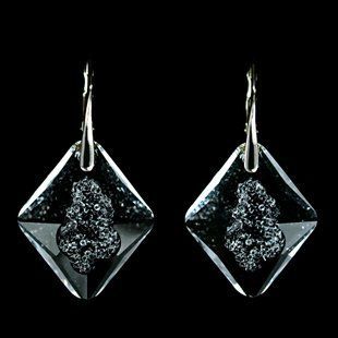 Срібні сережки. Фіаніт Swarovski. Артикул 6568-C, Фіаніт, Swarovski