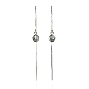 Серьги из серебра 925 пробы с Фианитами Swarovski (KWKG581012CR), Фианит, Swarovski