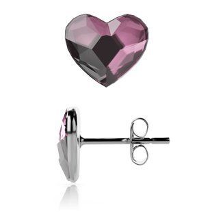 Сережки гвоздики зі срібла 925 проби з Рожева Шпінель Swarovski (KS280810AP), Шпінель, Swarovski