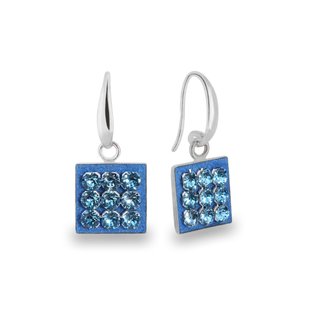 Серьги из серебра 925 пробы с Аквамаринами Swarovski (KWMESH3AQ), Аквамарин, Swarovski