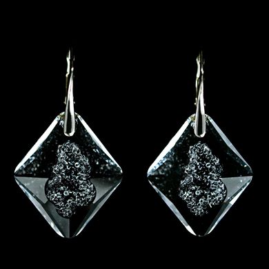 Silver earrings. Swarovski Crystal. Article 6568-C, Crystal, Swarovski
