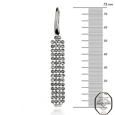 Сережки з срібла 925 проби з Фіанітами Swarovski (KWMESH4C), Фіаніт, Swarovski