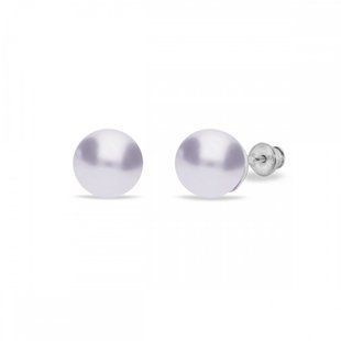 925 Sterling Silver Studs with Lavender Crystals of Swarovski (K581810LAV), Pearl, Swarovski