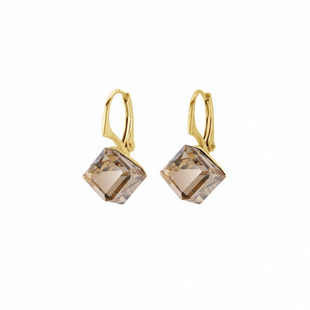 Серьги из серебра 925 пробы с Зототистыми Цитринами Swarovski (KAG48418GS), Цитрин, Swarovski