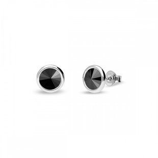 Сережки гвоздики зі срібла 925 проби з Оніксами Swarovski (KR1122SS29J), Онікс, Swarovski