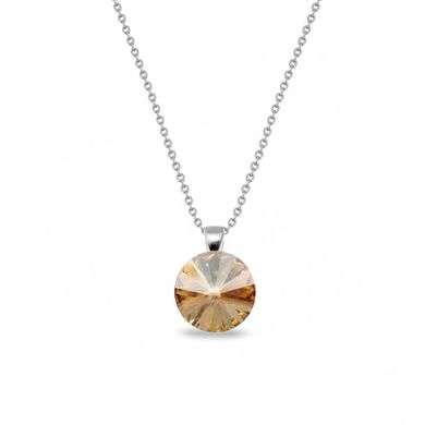 925 Sterling Silver Pendant with Chain with Golden Shadow Crystal of Swarovski (N112212GS), Golden Shadow, Swarovski