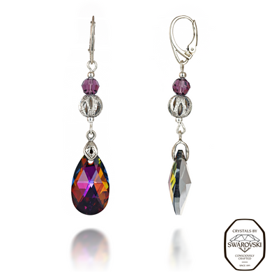 Set: earrings and a pendant with a chain. Vitrail Medium. Article number DGS-13610, Vitrail Medium, Swarovski