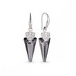 925 Sterling Silver Earrings with Silver Night Crystals of Swarovski (KW6480SN), Silver Night, Swarovski