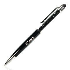 Ручка шариковая Чорная Черный корпус с Ониксом Swarovski (BALLPEN.BLACK), Оникс, Swarovski