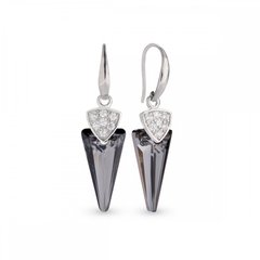 925 Sterling Silver Earrings with Silver Night Crystals of Swarovski (KW6480SN), Silver Night, Swarovski