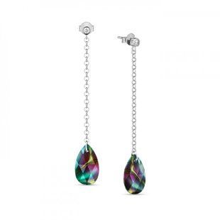 Сережки зі срібла 925 проби з Райдужними Оніксами Swarovski (KCROLO610616RD), Онікс, Swarovski