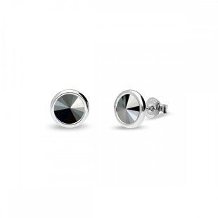 Серьги гвоздики с серебра 925 пробы с Ониксами Swarovski (KR1122SS29H), Оникс, Swarovski