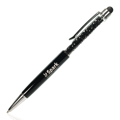 Ballpoint pen Black Black case with Jet of Swarovski (BALLPEN.BLACK), Jet, Swarovski